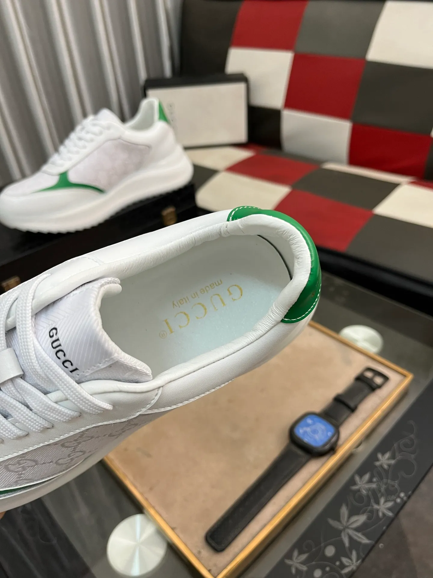 Men's shoes 💰458⌚️⌚️[GUCCI] The latest trendy men's casual shoes, the fabric is made of embossed cowhide imported from Italy, comfortable sheepskin lining + feet, the original outsole is wear-resistant and non-slip, high-level version, size: 38-444️⃣Colors available